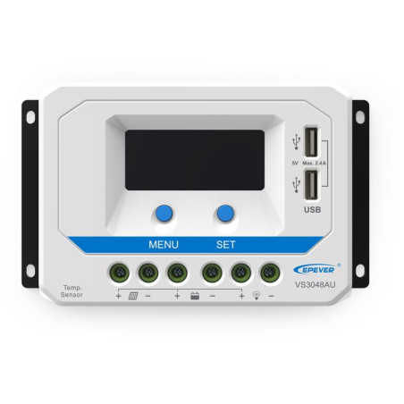 PWM solární regulátor EPever 30A 12/24V s LCD displejem série VS