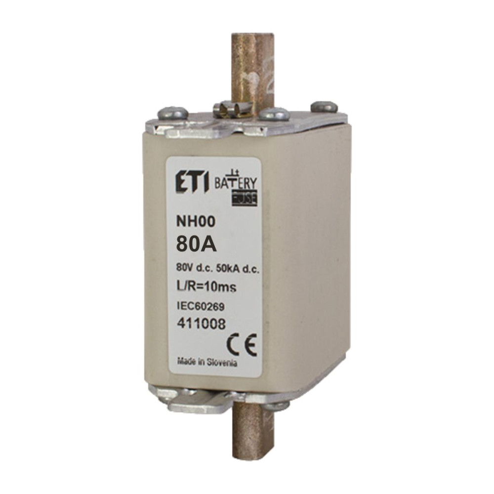 Nožová pojistka DC M00 gBat 80A/80V DC Nožová pojistka DC M00 gBat 80A/80V DC