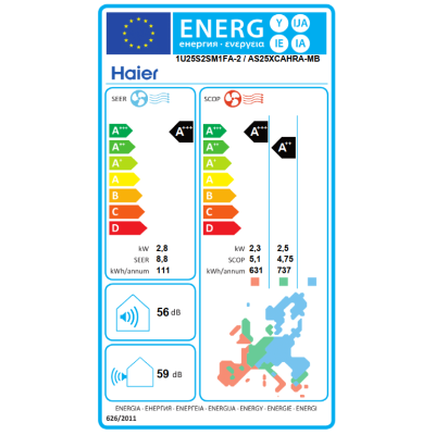 Set Expert 25 schwarz + wifi , Split-Wandklimagerät