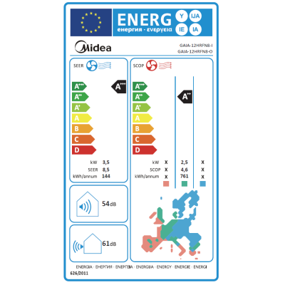 Set Gaia Split 12 + wifi, splitová nástěnná klimatizace