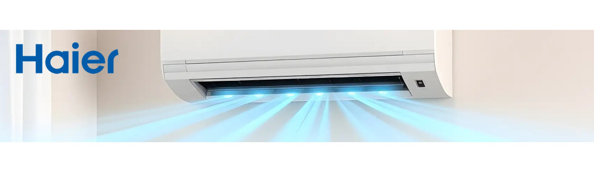 Haier-Klimaanlage mit Installation in Aktion